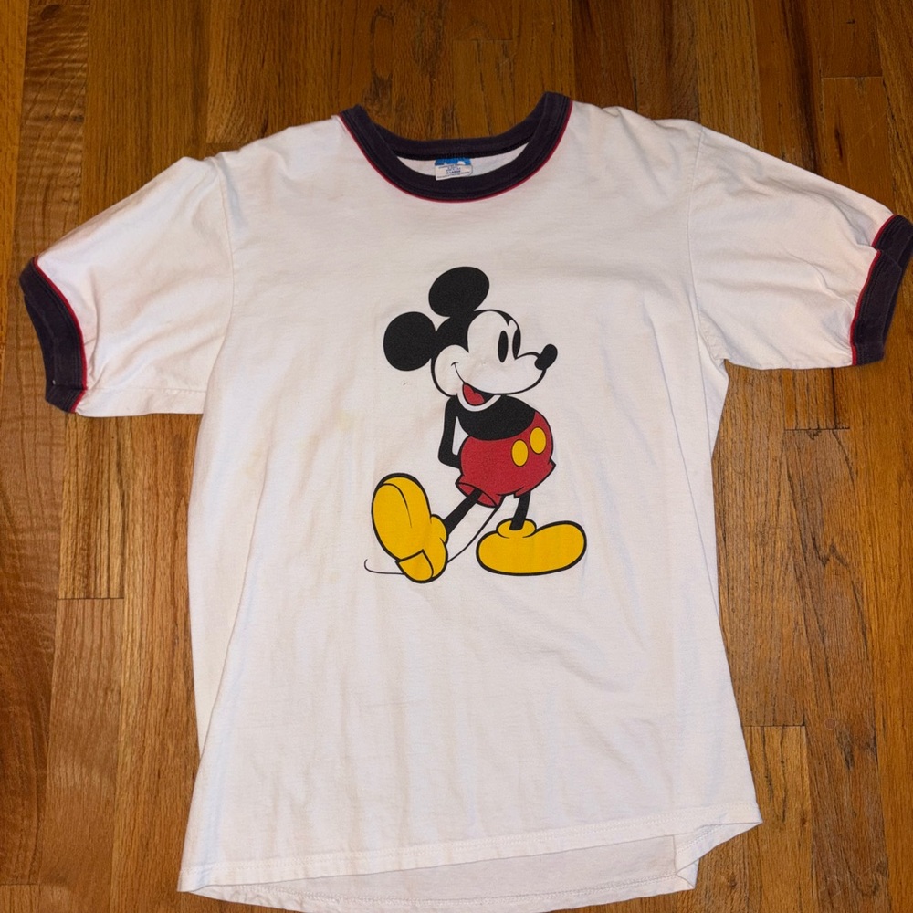 Disney Mickey Mouse White and Red Short Sleeve Tee